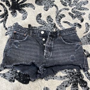 Zara black grey denim shorts size 4
